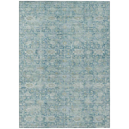 Laeora Blue Washable Indoor-Outdoor Rug