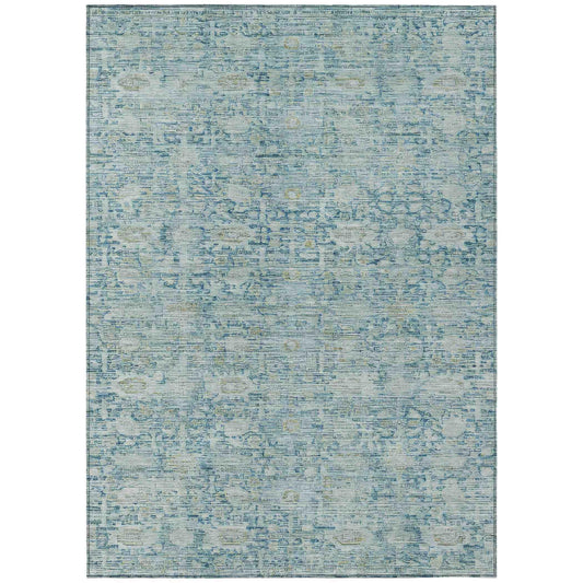 Laeora Blue Washable Indoor-Outdoor Rug