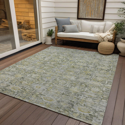 Laeora Gray Washable Indoor-Outdoor Rug