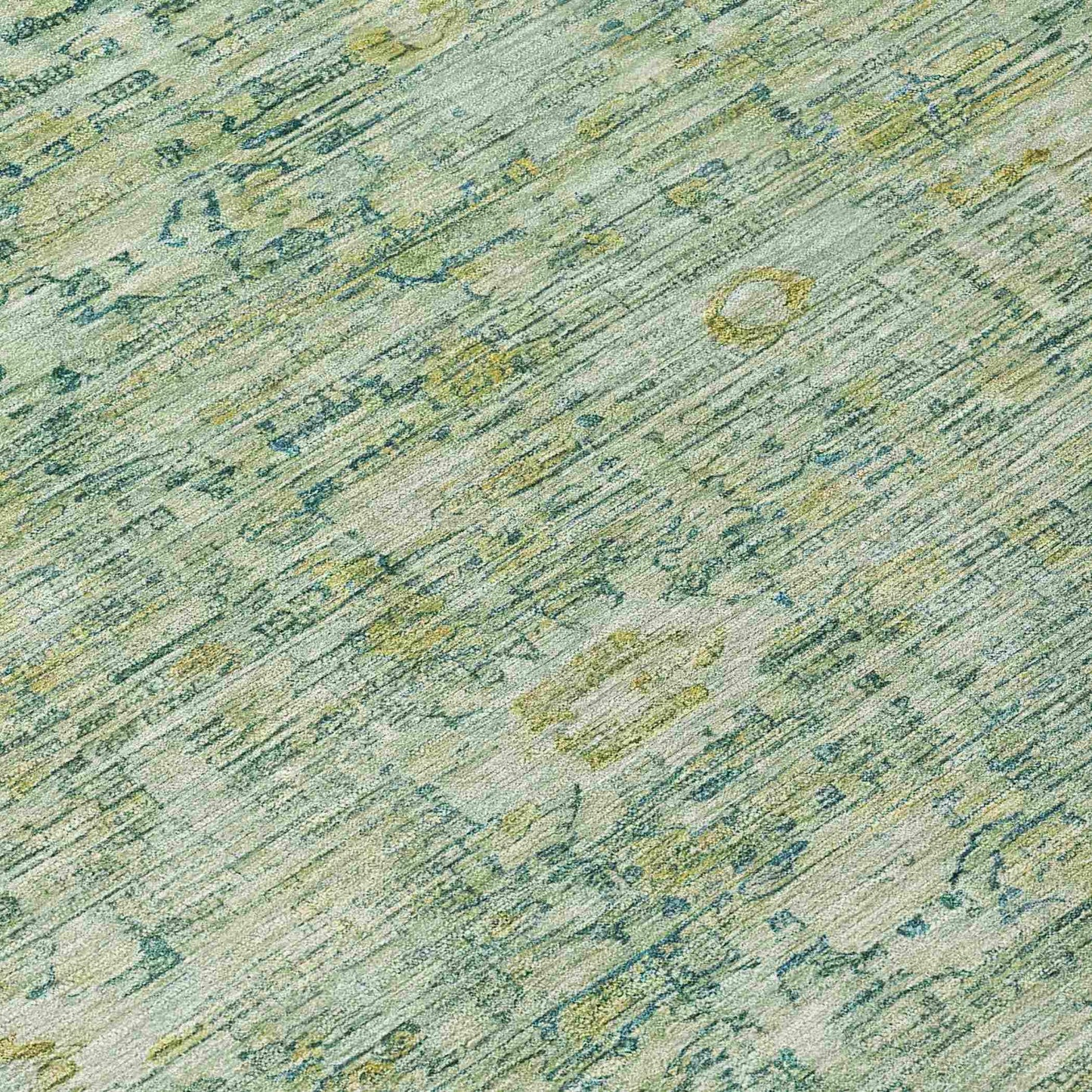 Laeora Green Washable Indoor-Outdoor Rug