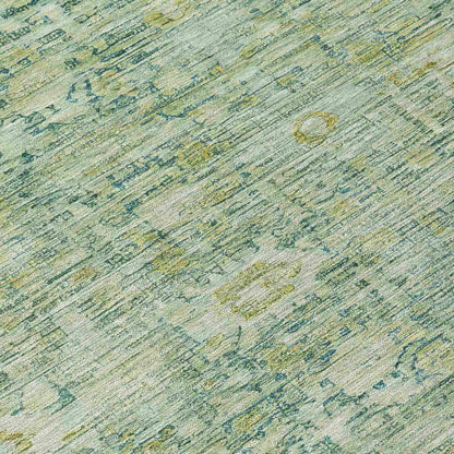 Laeora Green Washable Indoor-Outdoor Rug