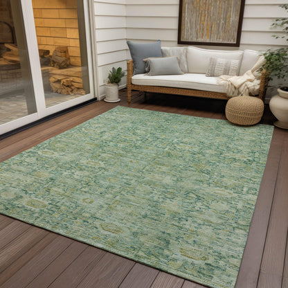 Laeora Green Washable Indoor-Outdoor Rug