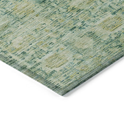 Laeora Green Washable Indoor-Outdoor Rug