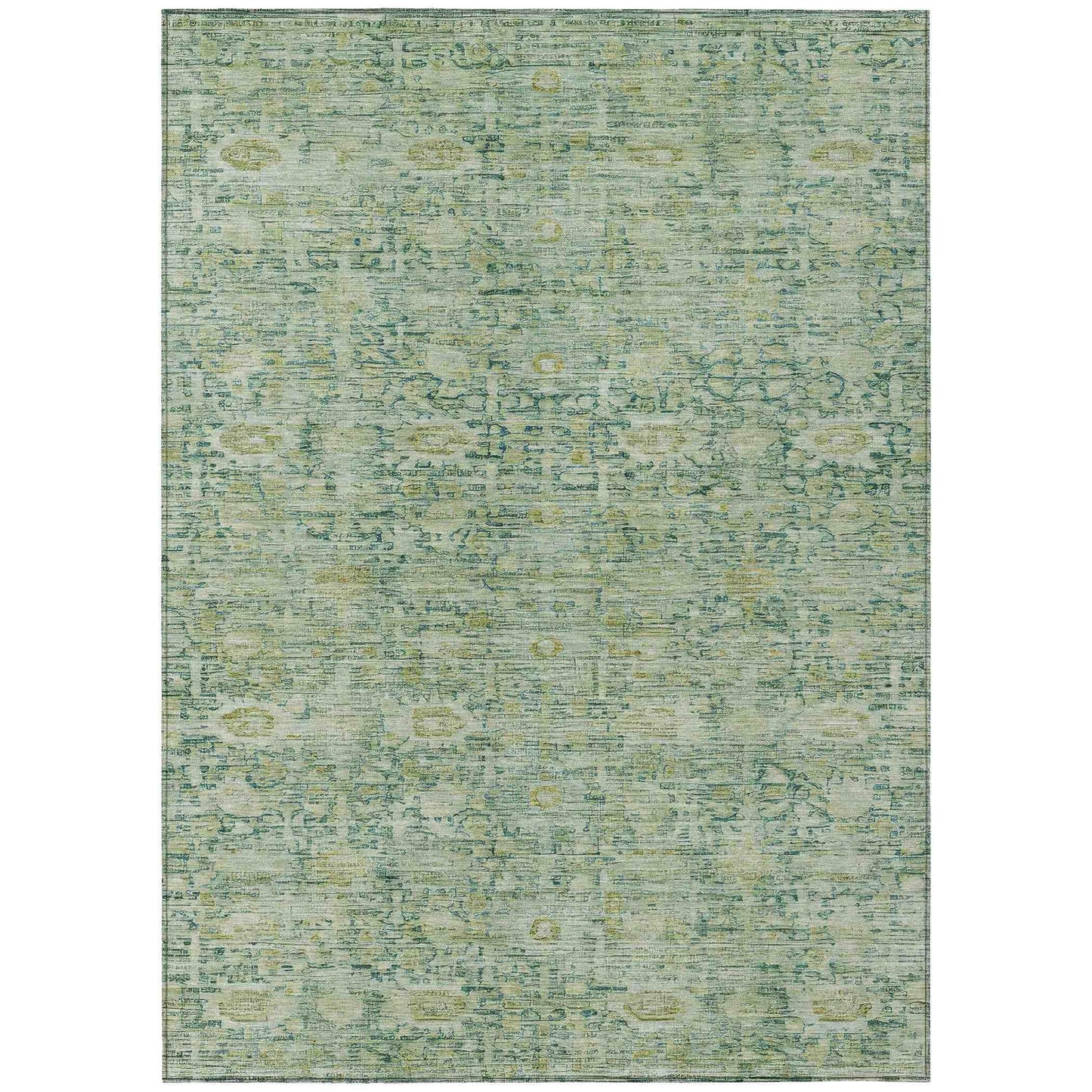 Laeora Green Washable Indoor-Outdoor Rug