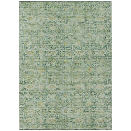 Laeora Green Washable Indoor-Outdoor Rug