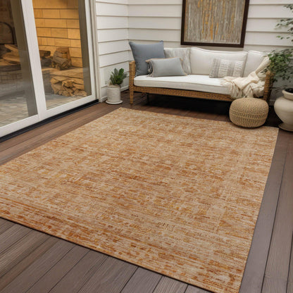 Laeora Orange Washable Indoor-Outdoor Rug