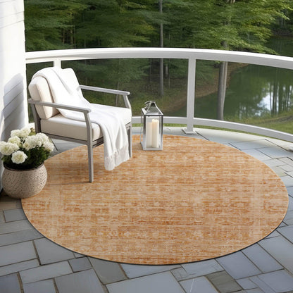 Laeora Orange Washable Indoor-Outdoor Rug