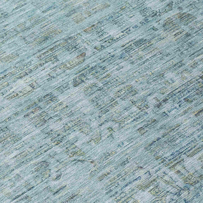 Laeoril Blue Washable Indoor-Outdoor Rug
