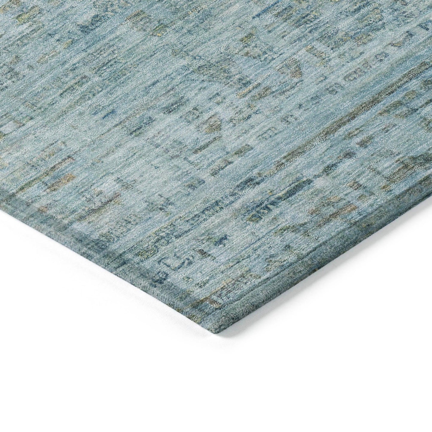 Laeoril Blue Washable Indoor-Outdoor Rug