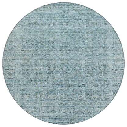 Laeoril Blue Washable Indoor-Outdoor Rug