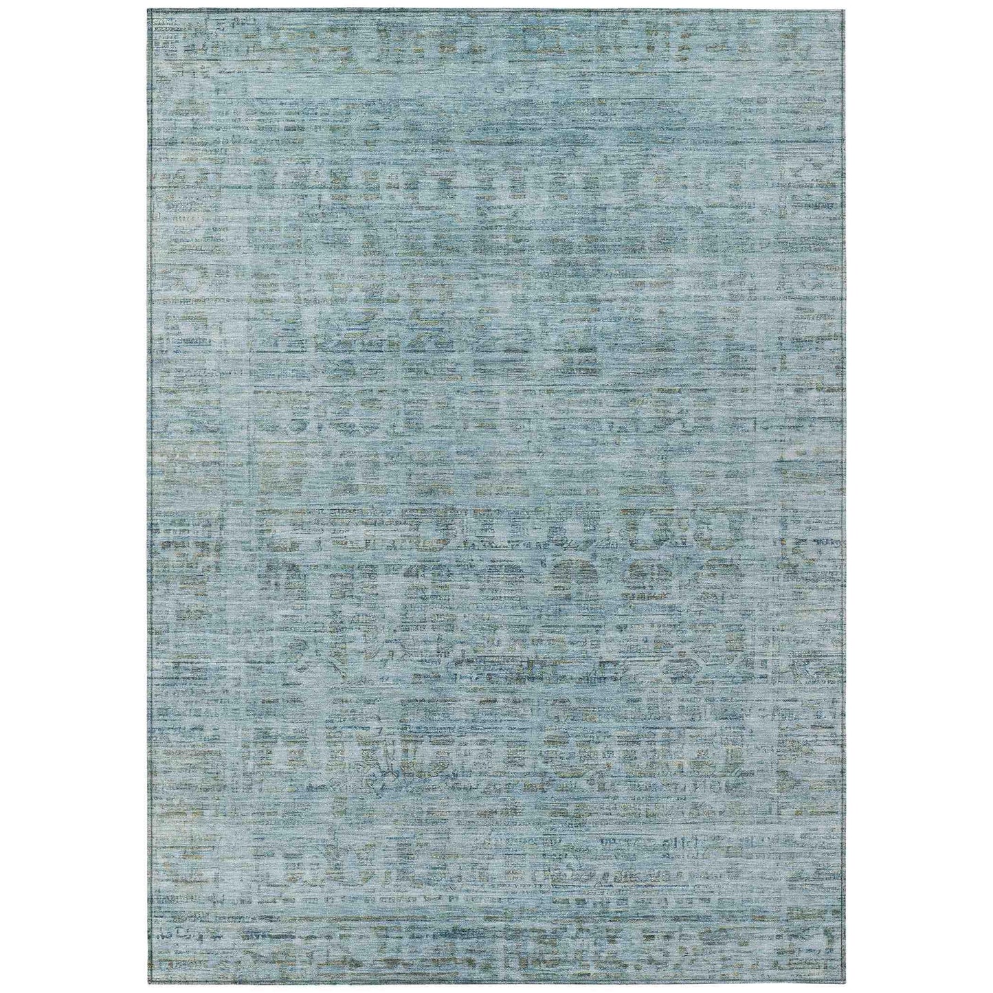 Laeoril Blue Washable Indoor-Outdoor Rug