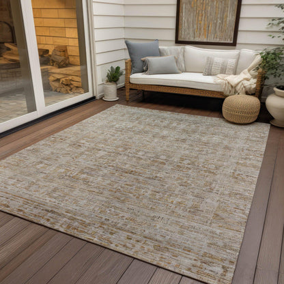 Laeoril Brown Washable Indoor-Outdoor Rug