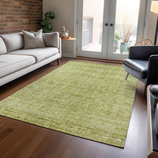 Laeoril Green Washable Indoor-Outdoor Rug