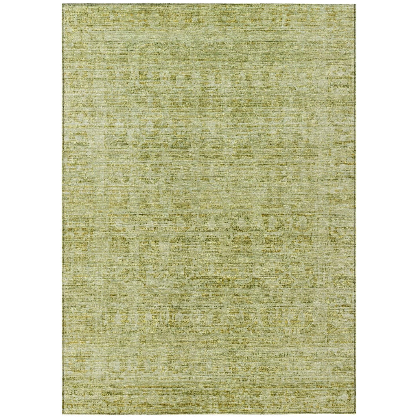 Laeoril Green Washable Indoor-Outdoor Rug