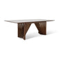 Laguna Glass Top Rectangular Dining Table-Dining Tables-Urbia-Off White, Nogal-LOOMLAN