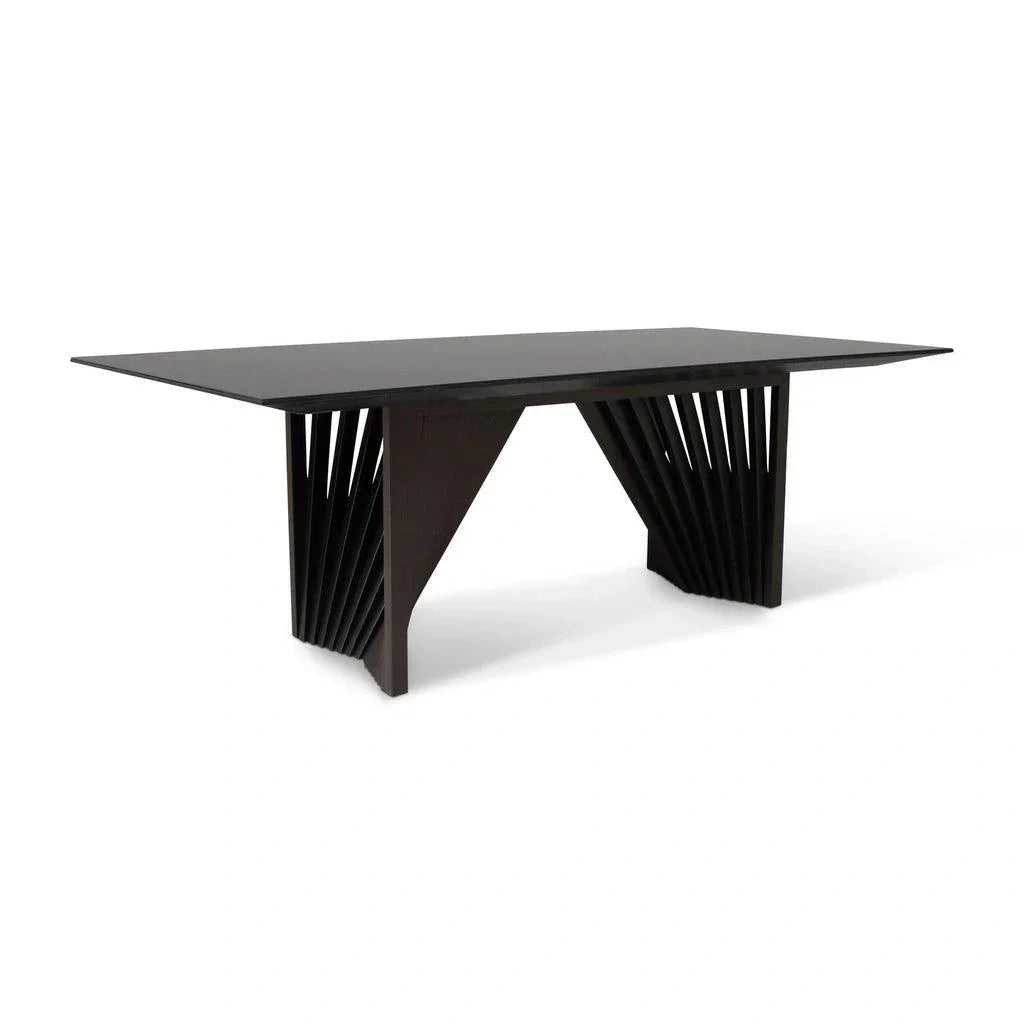 Laguna Glass Top Rectangular Dining Table-Dining Tables-Urbia-LOOMLAN