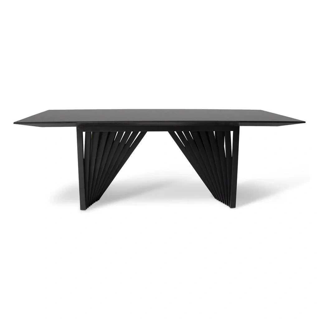 Laguna Glass Top Rectangular Dining Table-Dining Tables-Urbia-LOOMLAN