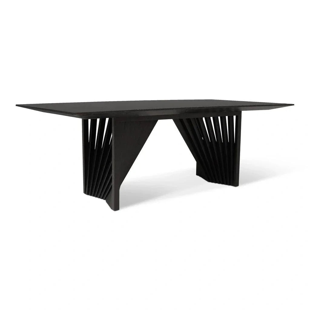 Laguna Glass Top Rectangular Dining Table-Dining Tables-Urbia-Black, Ebano-LOOMLAN
