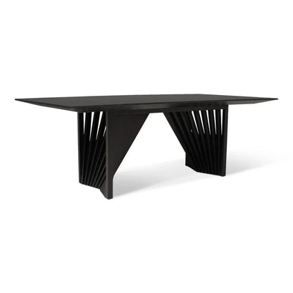 Laguna Glass Top Rectangular Dining Table-Dining Tables-Urbia-Black, Ebano-LOOMLAN