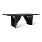 Laguna Glass Top Rectangular Dining Table-Dining Tables-Urbia-Black, Ebano-LOOMLAN