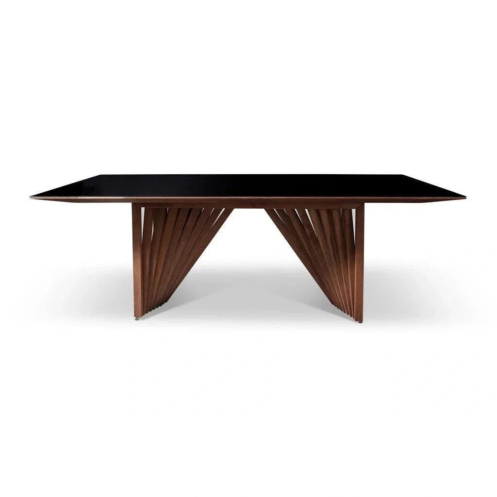 Laguna Glass Top Rectangular Dining Table-Dining Tables-Urbia-LOOMLAN