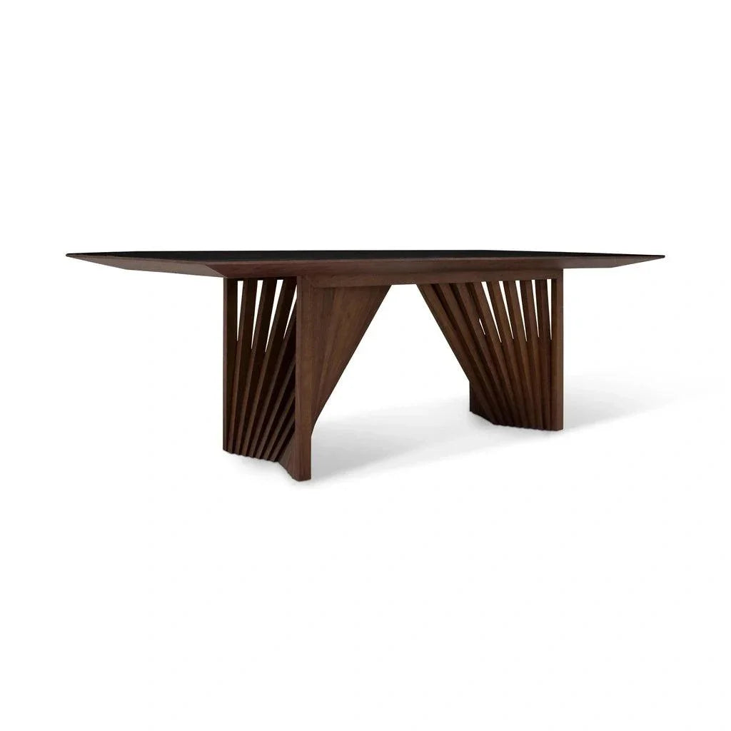 Laguna Glass Top Rectangular Dining Table-Dining Tables-Urbia-LOOMLAN