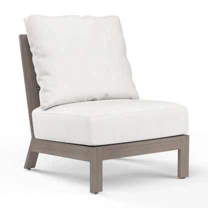 Laguna Sunbrella Armless Outdoor Club Chair-Outdoor Accent Chairs-Sunset West-Canvas Flax-LOOMLAN