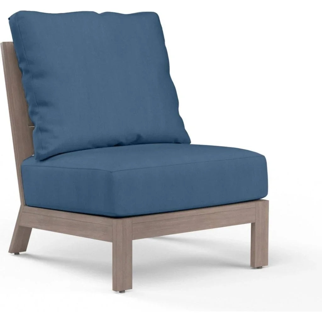 Laguna Sunbrella Armless Outdoor Club Chair-Outdoor Accent Chairs-Sunset West-Spectrum Indigo-LOOMLAN