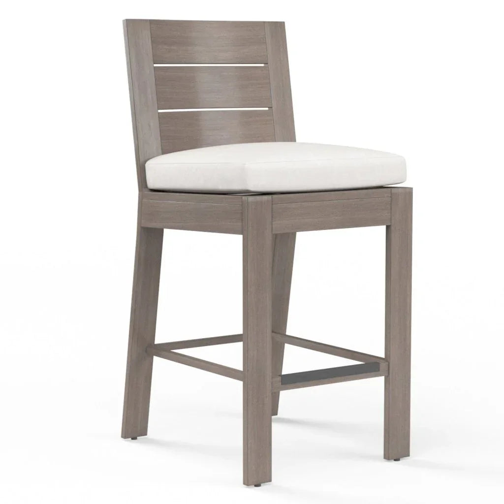 Laguna Sunbrella Outdoor Barstool-Outdoor Bar Stools-Sunset West-Canvas Flax-LOOMLAN
