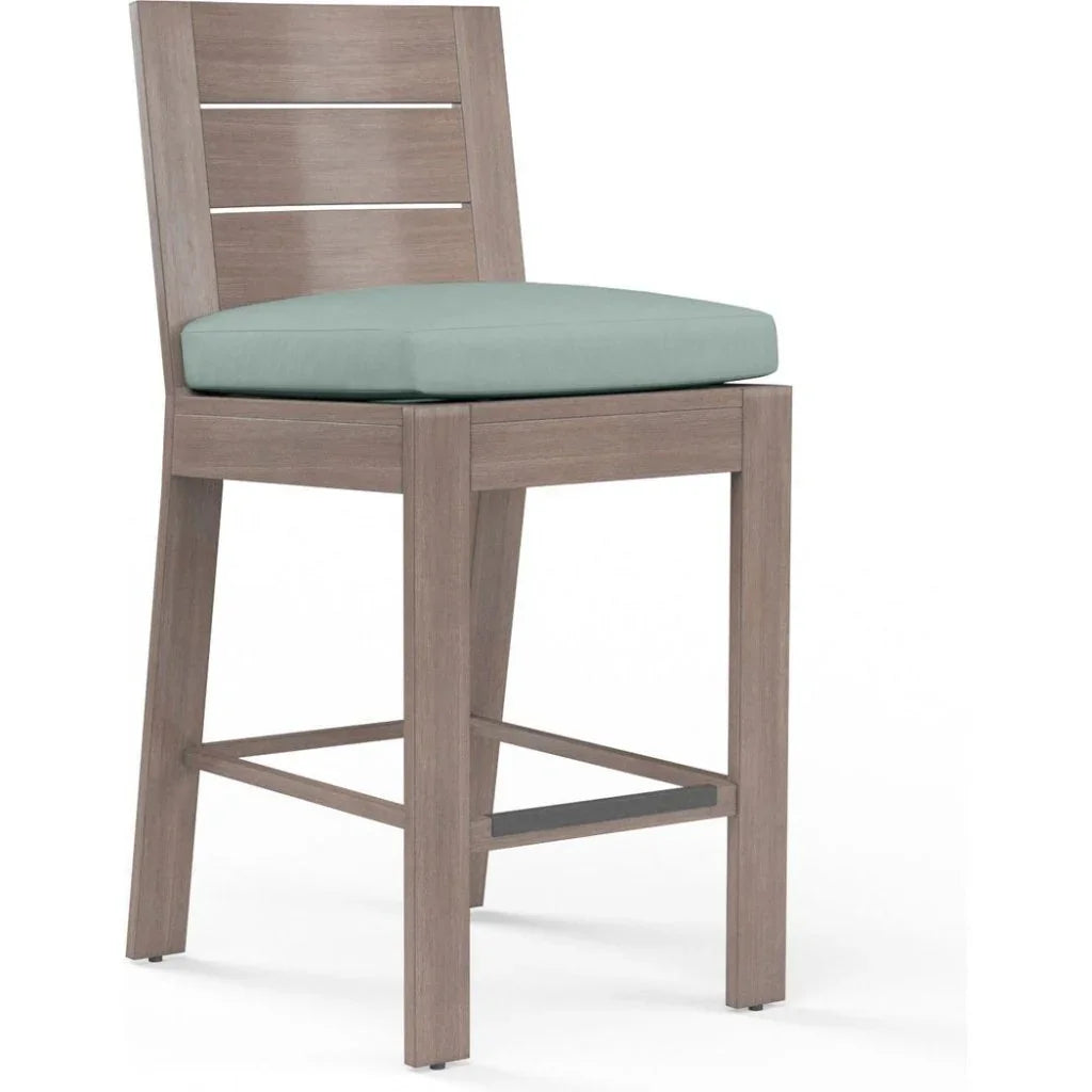 Laguna Sunbrella Outdoor Counter Stool-Outdoor Counter Stools-Sunset West-Cast Mist-LOOMLAN
