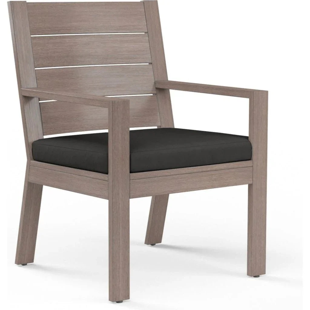 Laguna Sunbrella Outdoor Dining Armchair 2PC-Outdoor Dining Chairs-Sunset West-Spectrum Carbon-LOOMLAN