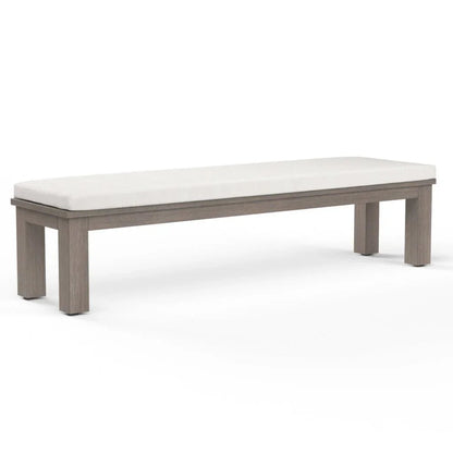 Laguna Sunbrella Outdoor Dining Bench-Outdoor Benches-Sunset West-Canvas Flax-LOOMLAN