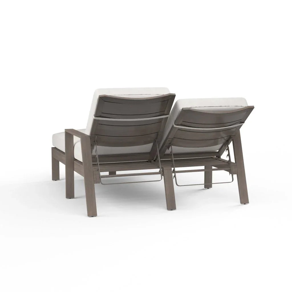 Laguna Sunbrella Outdoor Double Chaise Lounge-Outdoor Chaises-Sunset West-LOOMLAN