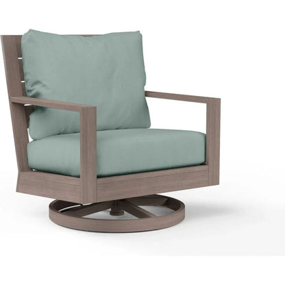 Laguna Sunbrella Swivel Outdoor Club Rocker-Outdoor Accent Chairs-Sunset West-Cast Mist-LOOMLAN