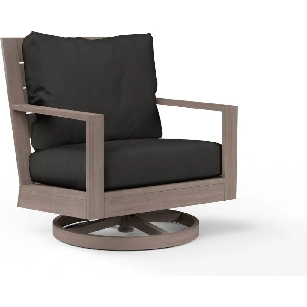 Laguna Sunbrella Swivel Outdoor Club Rocker-Outdoor Accent Chairs-Sunset West-Spectrum Carbon-LOOMLAN
