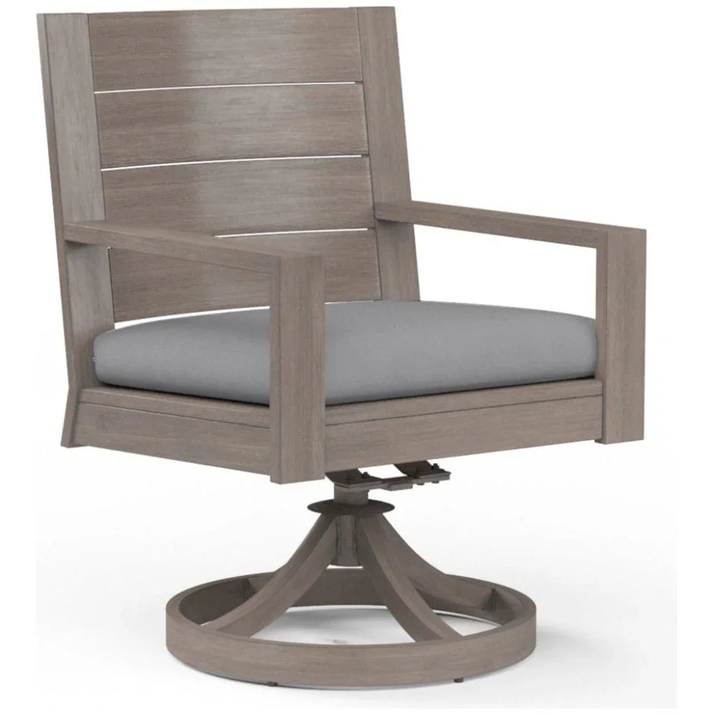 Laguna Swivel Outdoor Dining Chair 2PC-Outdoor Dining Chairs-Sunset West-Canvas Granite-LOOMLAN