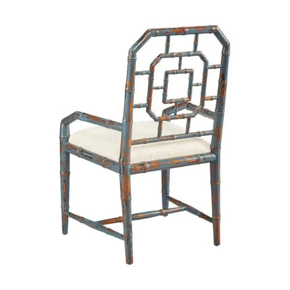 Lahara Chinese Blue Dining Chair 2PC Arms - LOOMLAN - Furniture Classics - Dining Chairs