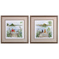 Lake Glass Front Green Framed Wall Art 2PC