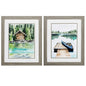 Lake Views Green Framed Wall Art 2PC