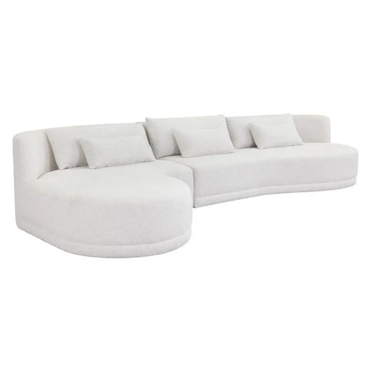 Laken Fabric Sofa Chaise-Modular Sofas-SUNPAN-Left Facing-LOOMLAN