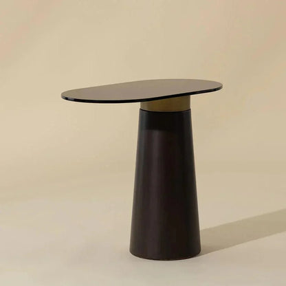 Lamont Side Table Black Glass & Concrete Base - LOOMLAN - SUNPAN - Side Tables