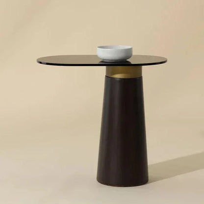 Lamont Side Table Black Glass & Concrete Base - LOOMLAN - SUNPAN - Side Tables