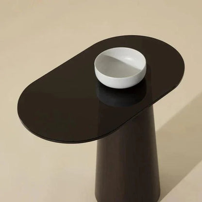Lamont Side Table Black Glass & Concrete Base - LOOMLAN - SUNPAN - Side Tables