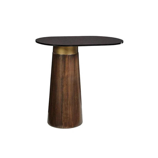 Lamont Side Table Black Glass & Concrete Base - LOOMLAN - SUNPAN - Side Tables