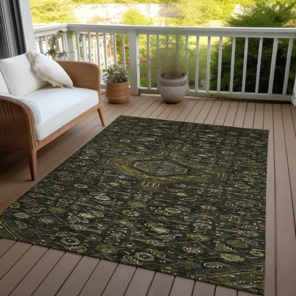 Lamoria Gray Washable Indoor - Outdoor Rug - LOOMLAN - LOOMLAN Rugs - Outdoor Rugs