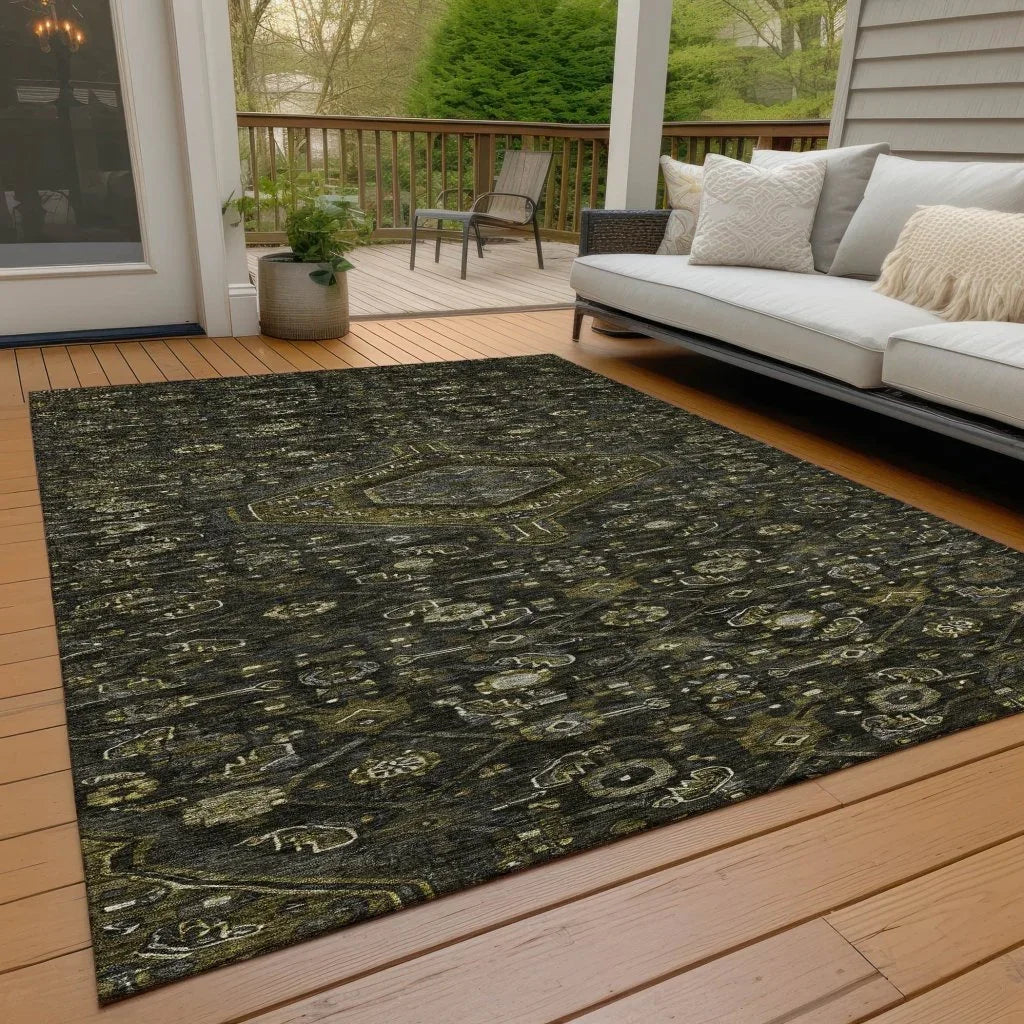 Lamoria Gray Washable Indoor - Outdoor Rug - LOOMLAN - LOOMLAN Rugs - Outdoor Rugs