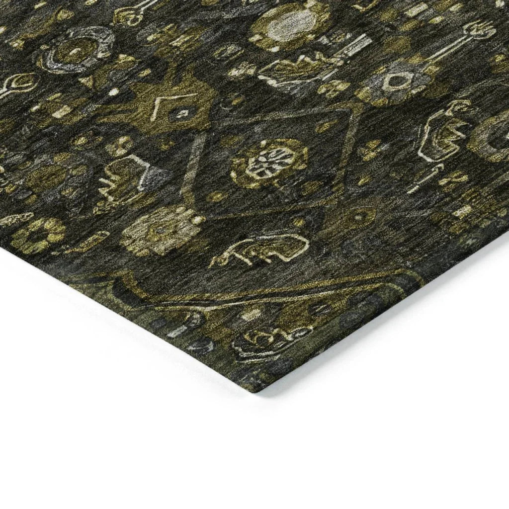 Lamoria Gray Washable Indoor - Outdoor Rug - LOOMLAN - LOOMLAN Rugs - Outdoor Rugs