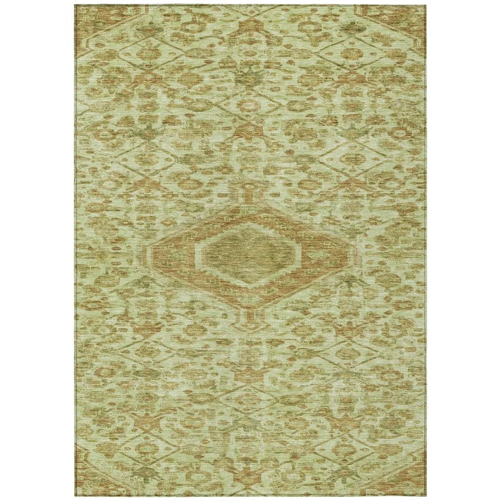 Lamoria Green Washable Indoor - Outdoor Rug - LOOMLAN - LOOMLAN Rugs - Outdoor Rugs