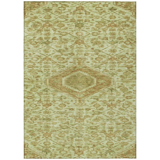 Lamoria Green Washable Indoor - Outdoor Rug - LOOMLAN - LOOMLAN Rugs - Outdoor Rugs