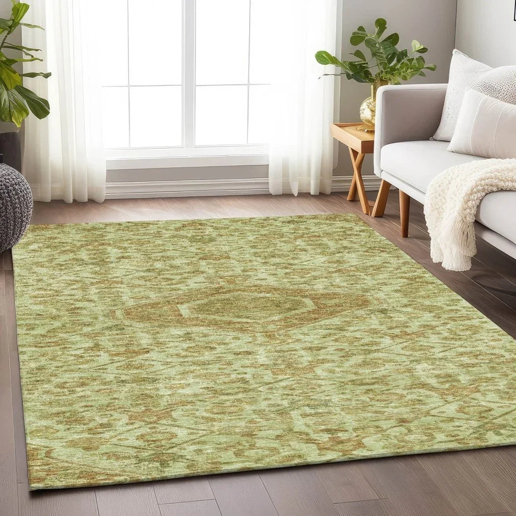 Lamoria Green Washable Indoor - Outdoor Rug - LOOMLAN - LOOMLAN Rugs - Outdoor Rugs
